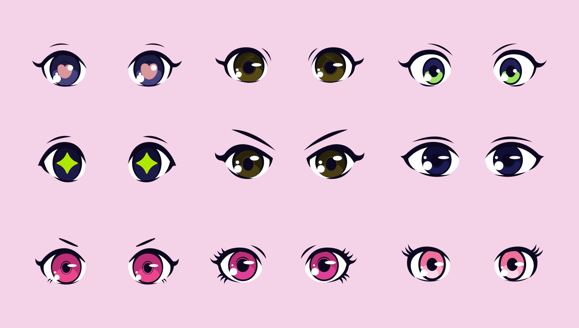 conjunto de desenho de ilustração de olhos de anime 3181133 Vetor no  Vecteezy